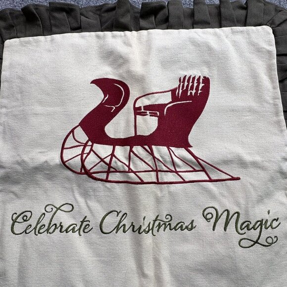 Christmas Biltmore Inspirations Pillow Sham Covers Set Of 2 Embroidered Sleigh - Picture 6 of 15
